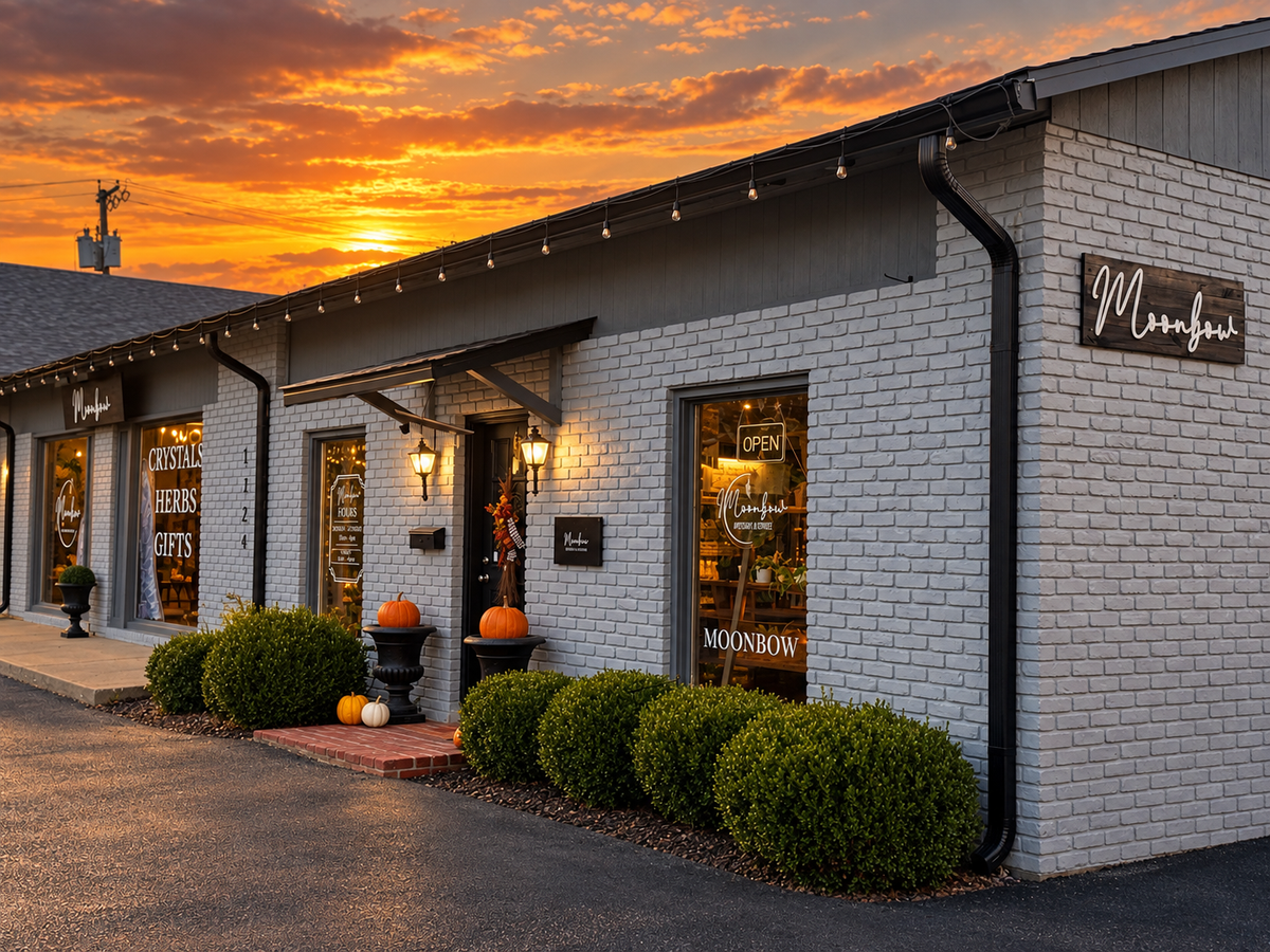 Moonbow Apothecary and Emporium in Owensboro at sunset